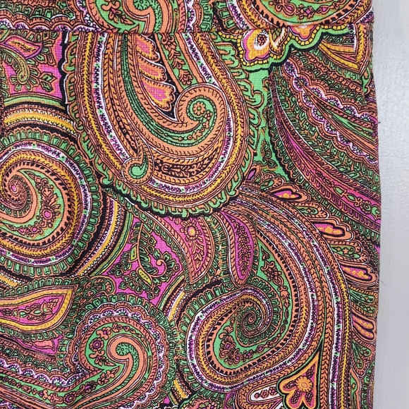J. Crew Vintage 1970's Vibe Neon Paisley Mini Skirt in Size 6 - Picture 3 of 8